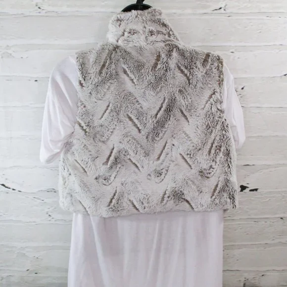 Rare Editions Big Girls Cropped Faux Fur Open Vest - Picture 4 of 8